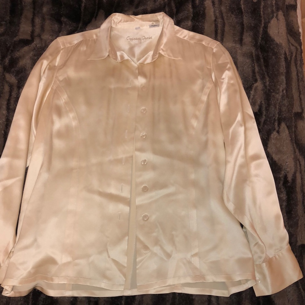 100% Silk Nordstrom Cypress Grove Tailored Blouse